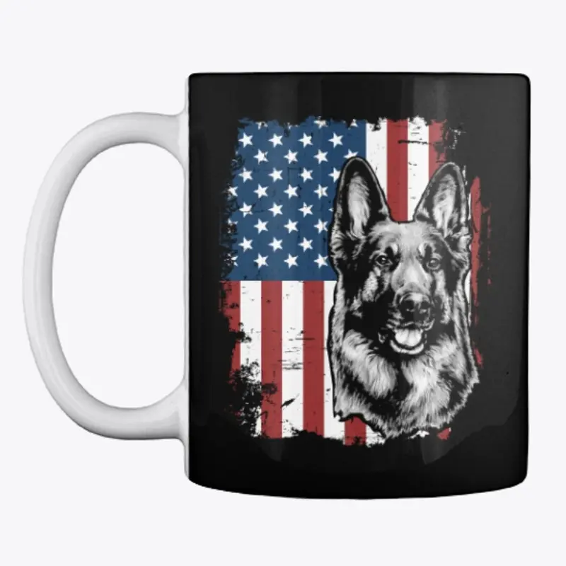 Patriotic German Shepherd US Flag Shirt